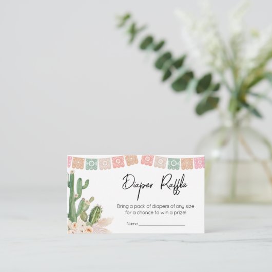 Taco over een Baby Boho Baby shower luier Raffle Informatiekaartje (Staand voorkant)