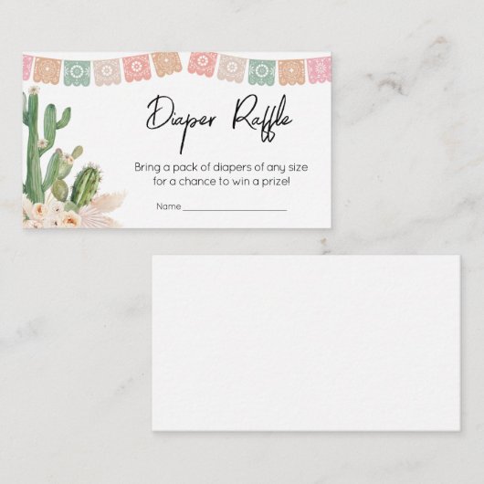 Taco over een Baby Boho Baby shower luier Raffle Informatiekaartje (Voorkant / Achterkant)