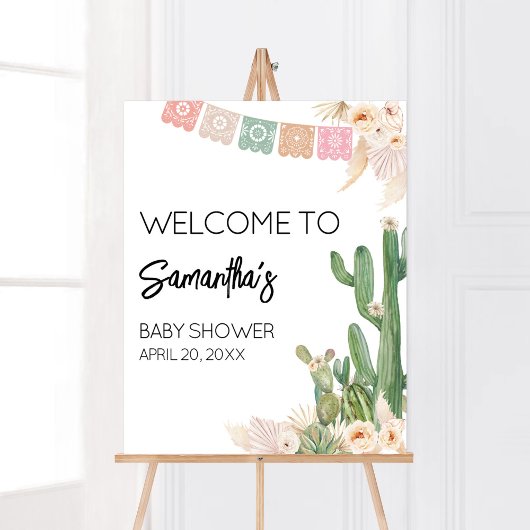 Taco over een Baby Boho Baby shower Welkom Poster