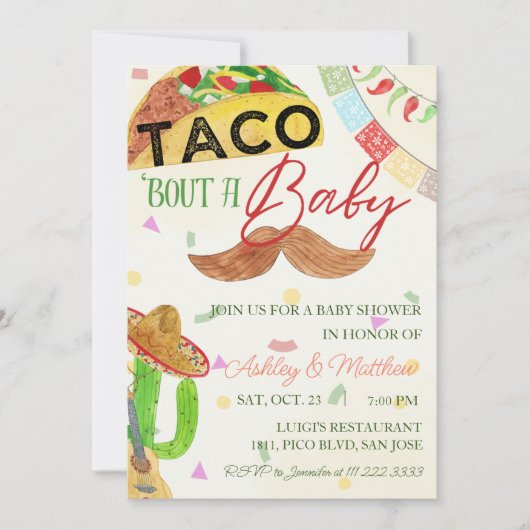 Taco 'Over een Baby Boy Fiesta Mexicaans Baby show Kaart (Voorkant)