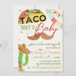 Taco 'Over een Baby Boy Fiesta Mexicaans Baby show Kaart