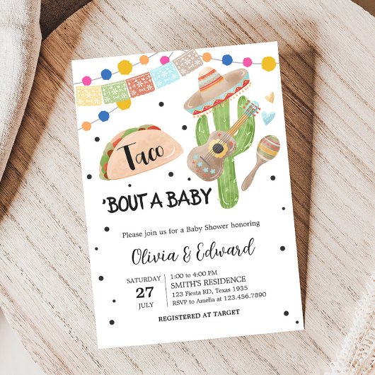 Taco over een Baby cactus Baby shower Kaart