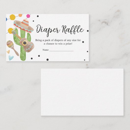Taco Over Een Baby Cactus Baby shower Luierloof Informatiekaartje (Voorkant / Achterkant)