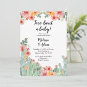 Taco over een Baby Cactus Baby shower uitnodiging (Staand voorkant)