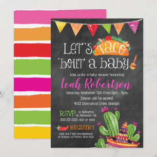 Taco over een Baby - ChalkboardBaby shower Kaart