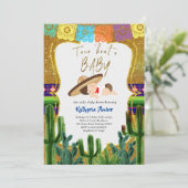 Taco over een Baby Charro Boy Uitnodiging (Staand voorkant)