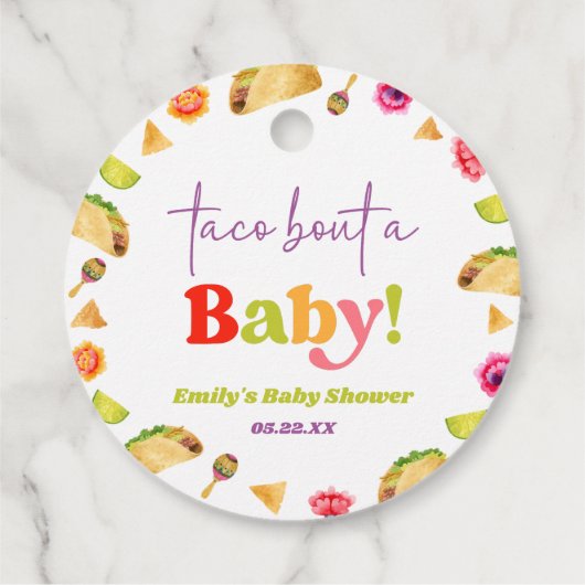 Taco over een Baby! Fiesta-Baby shower Bedankjes Labels (Achterkant)