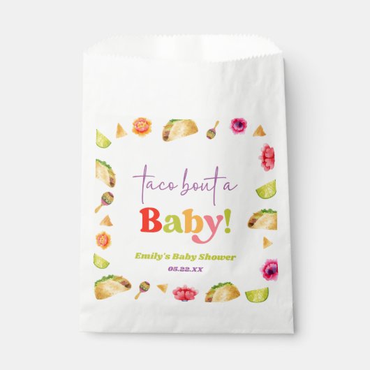 Taco over een Baby! Fiesta-Baby shower Bedankzakje (Voorkant)