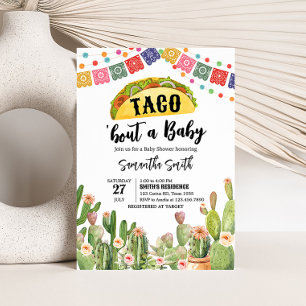 Taco over een Baby Fiesta Baby shower Kaart