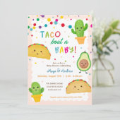 Taco over een baby — fiesta-baby shower kaart (Staand voorkant)