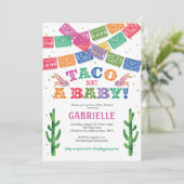 Taco over een Baby, Fiesta Baby shower Kaart (Staand voorkant)