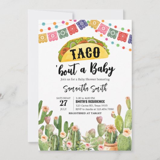 Taco over een Baby Fiesta Baby shower Kaart (Voorkant)