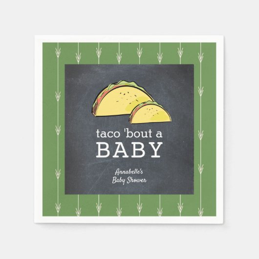 Taco over een Baby Fiesta Baby shower Paper Servet (Voorkant)