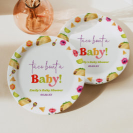 Taco over een Baby! Fiesta-Baby shower Papieren Bordje