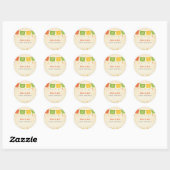 Taco over een Baby Fiesta Baby shower Ronde Sticker (Vel)
