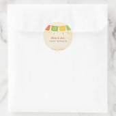 Taco over een Baby Fiesta Baby shower Ronde Sticker (Tas)