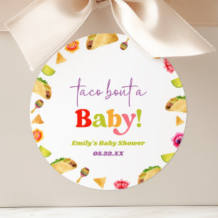 Taco Over Een Baby! Fiesta Baby Shower Ronde Sticker