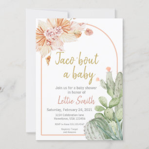 Taco 'Over een Baby, Fiesta Baby shower Uitnodigin Kaart