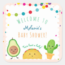 Taco over een baby — fiesta-baby shower vierkante sticker