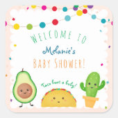 Taco over een baby — fiesta-baby shower vierkante sticker (Voorkant)