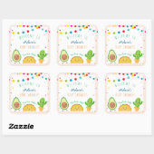 Taco over een baby — fiesta-baby shower vierkante sticker (Vel)