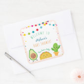 Taco over een baby — fiesta-baby shower vierkante sticker (Envelop)