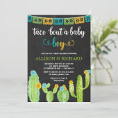 Taco over een baby, Fiesta cactus baby shower Kaart (Staand voorkant)