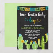 Taco over een baby, Fiesta cactus baby shower Kaart (Voorkant / Achterkant)