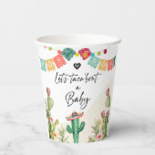 Taco Over een Baby Fiesta Waterverf Cactus Shower Papieren Bekers (Achterkant)