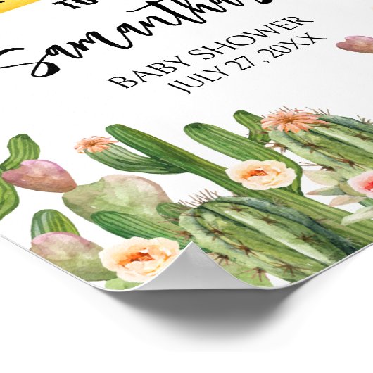 Taco over een Baby Fiesta Welkom Poster (Hoek)