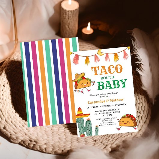Taco over een baby Mexicaans Baby shower Kaart