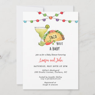 Taco Over Een Baby Paar's Baby shower Fiesta Kaart