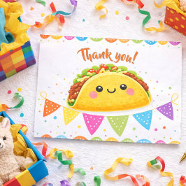 Taco over een baby shower bedankkaart