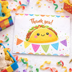 Taco over een baby shower bedankkaart