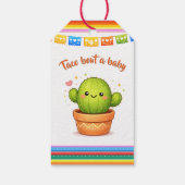 Taco over een baby shower cactus cadeaulabel (Achterkant)