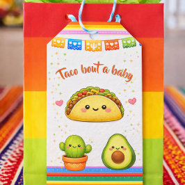 Taco over een baby shower cadeaulabel