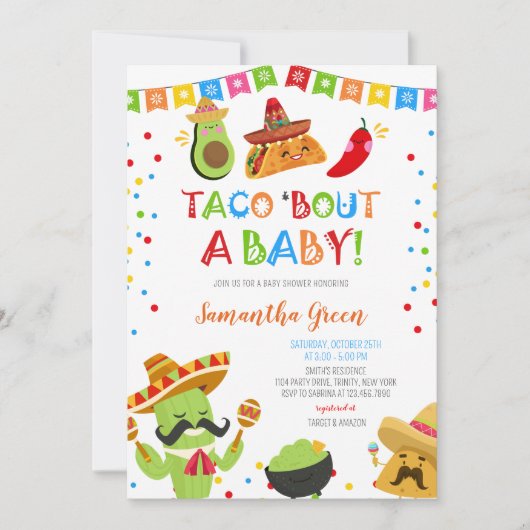Taco over een Baby shower Kaart (Voorkant)