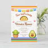 Taco over een baby shower kaart (Staand voorkant)