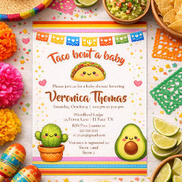 Taco over een baby shower kaart