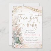 Taco Over Een Baby shower Nodigt Boho Meisje uit Kaart (Voorkant)