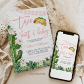 Taco Over Een Baby shower Nodigt Meisje uit Kaart