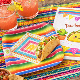 Taco over een baby shower papieren bordje