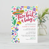 Taco 'Over een Baby shower Uitnodiging - Levendige (Staand voorkant)