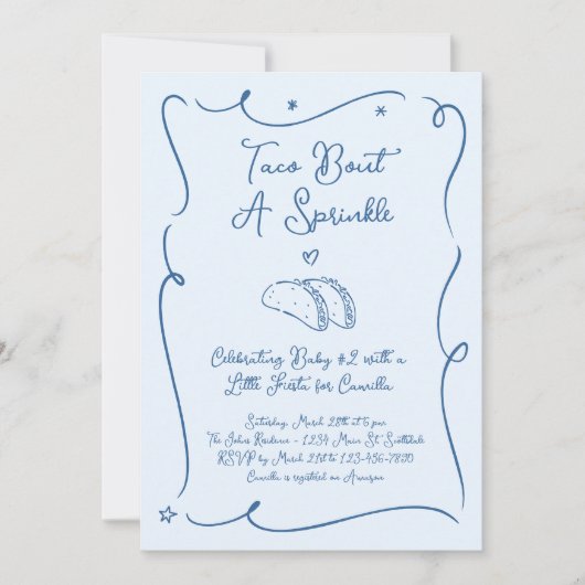 Taco over een Baby Sprinkle Uitnodiging (Voorkant)