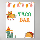 Taco Over een Baby Taco Bar Baby shower Tafelbord Poster (Voorkant)
