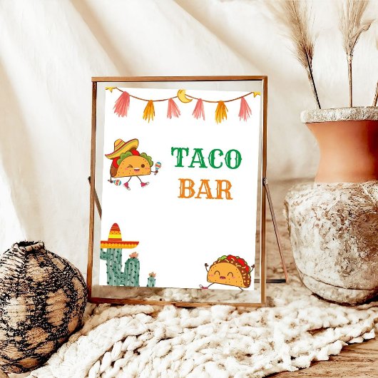 Taco Over een Baby Taco Bar Baby shower Tafelbord Poster