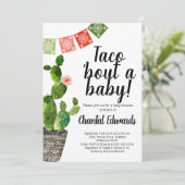 Taco over een Baby uitnodiging (Staand voorkant)