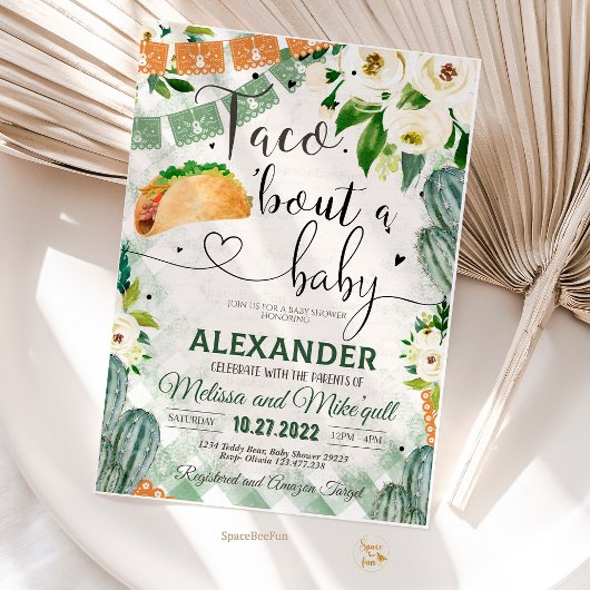 Taco 'Over een Baby uitnodiging Fiesta Baby shower