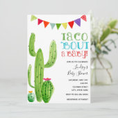 Taco over een baby! Verjaardag uitnodiging (Staand voorkant)
