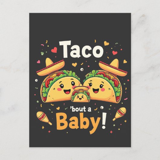 Taco over een Baby zwangerschapsaankondiging Briefkaart (Voorkant)
